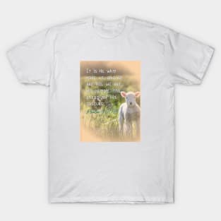 It is He who made us, and we are His... the sheep of His pasture.  Psalm 100:3 T-Shirt